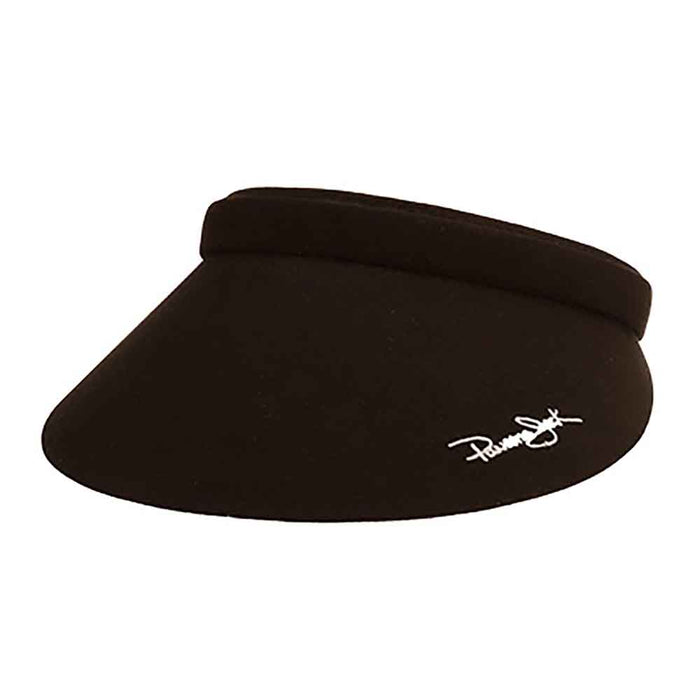 Panama Jack Signature Clip-On Sun Visor, 4" Peak Visor Cap Panama Jack Hats PJL698-BLK Black