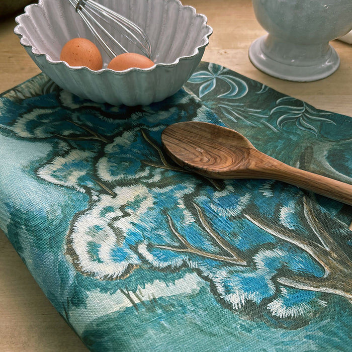 PATCH NYC Blue Tapestry Linen Tea Towel