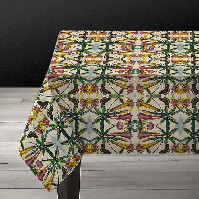PATCH NYC Yellow Trumpet Flower Linen Tablecloth