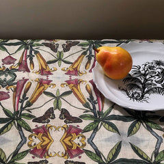 PATCH NYC Yellow Trumpet Flower Linen Tablecloth