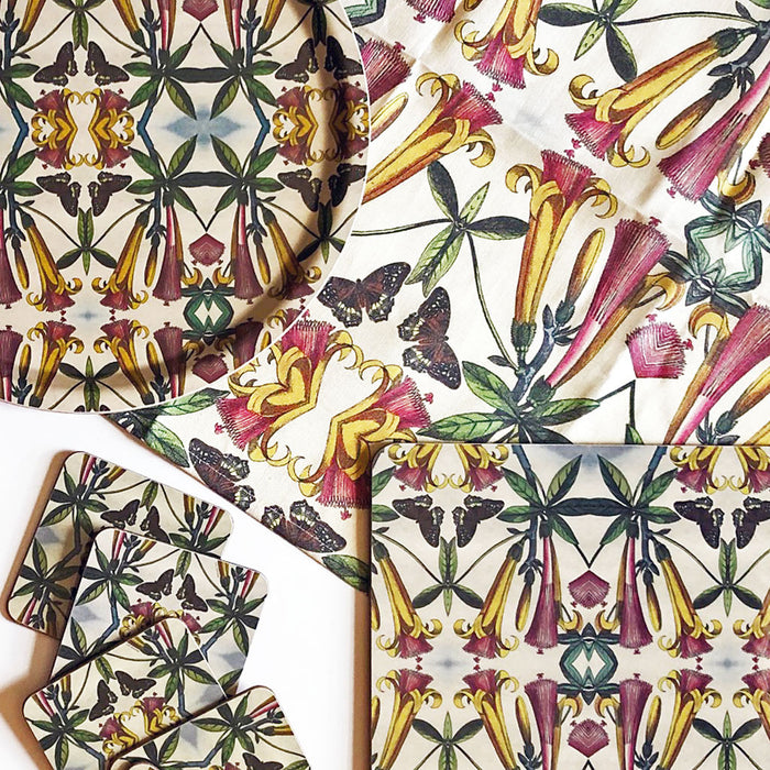 PATCH NYC Yellow Trumpet Flower Linen Tablecloth