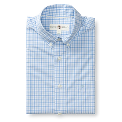 Perf Poplin Sport Shirt Shaw Gingham (Sky Blue)