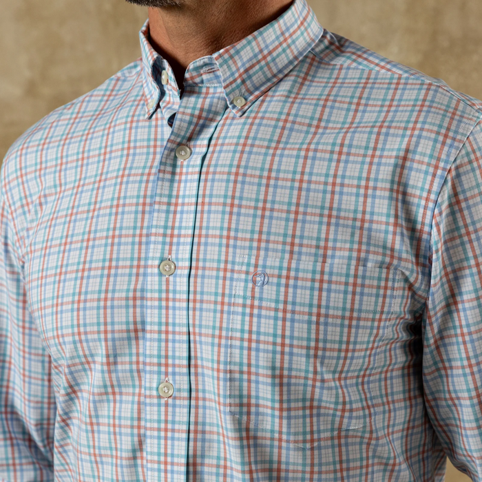 Performance Brody Plaid Sport Shirt (Rosewood)