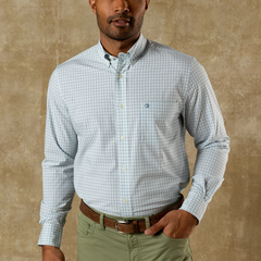 Performance Stokes Plaid Sport Shirt (Seafoam Green)
