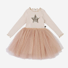 Petite Hailey Madlyn Star Tutu Dress in Cream