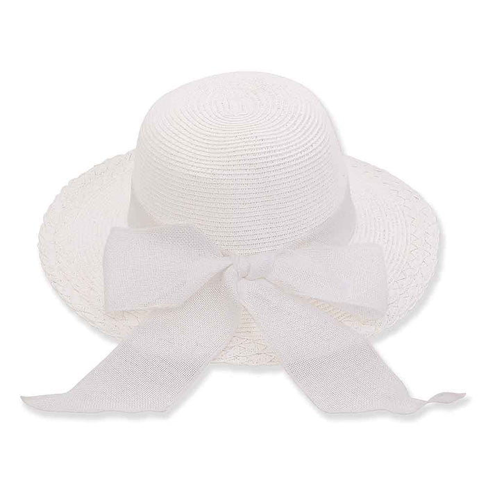 Petite Hats for Small Heads - Linen Bow Straw Wide Brim Sun Hat Wide Brim Sun Hat Sun N Sand Hats