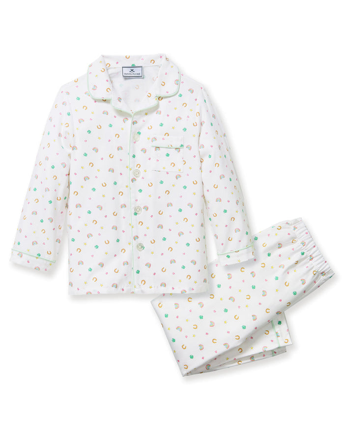 Petite Plume Twill Pajama Set in Good Luck Charms