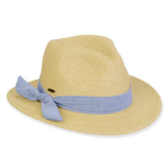 Petite Safari Hat with Denim Tie for Small Heads - Sunny Dayz™ Safari Hat Sun N Sand Hats HK508 Natural Small (54 cm)