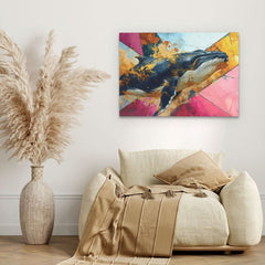 Pink Blue Whale - Luxury Wall Art