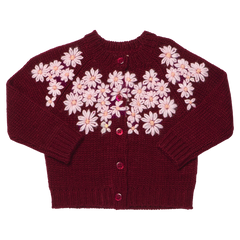 Pink Chicken Blossom Sweater in Pink Embroidered Flowers