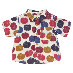 Pink Chicken Boys Jack Shirt in Blue Delicious Apples