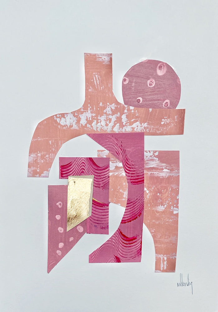 Pink Collage III painting Mary Kathryn Kendig - Christenberry Collection