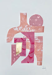 Pink Collage III painting Mary Kathryn Kendig - Christenberry Collection