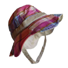Plaid Cotton Sun Hat for Girls - Scala Hats for Kids Cloche Scala Hats c470PK Pink