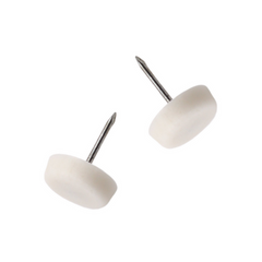 Plastic Furniture Glides Ø5/8 inch with Nail - White - 50 pcs – Furnica