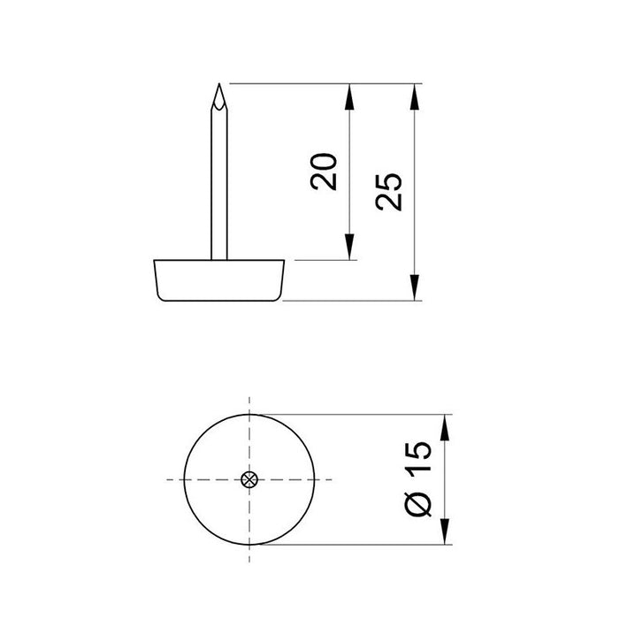Plastic Furniture Glides Ø5/8 inch with Nail - White - 50 pcs (2) – Furnica