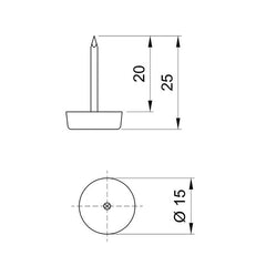Plastic Furniture Glides Ø5/8 inch with Nail - White - 50 pcs (2) – Furnica