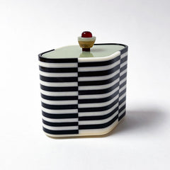 Polished Lucite Keepsake Box: Black, Cream, Khaki, Red