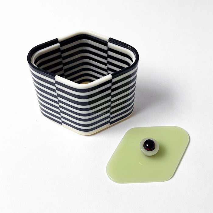 Polished Lucite Keepsake Box: Black, Cream, Khaki, Red