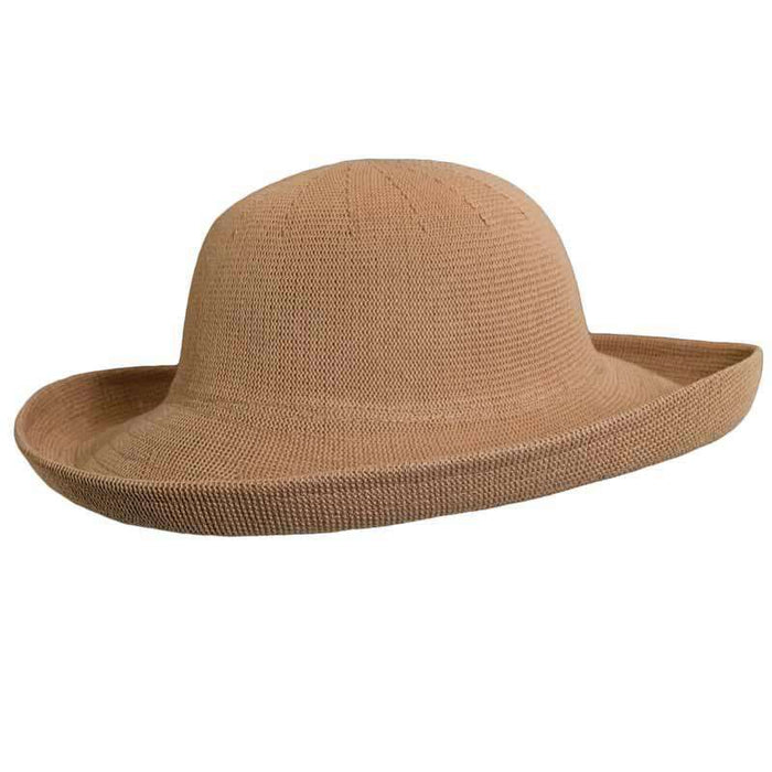 Polyknit Up Turned Brim Summer Hat - Scala Hats Kettle Brim Hat Scala Hats LC541DS Desert