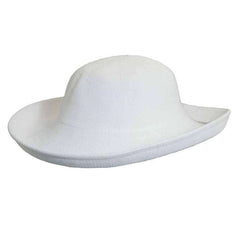 Polyknit Up Turned Brim Summer Hat - Scala Hats Kettle Brim Hat Scala Hats LC541WH White