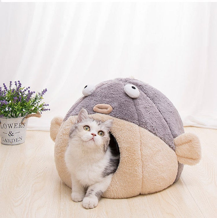 Gadget Gerbil Puffer Fish Shaped Cat Bed