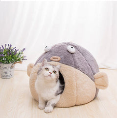 Gadget Gerbil Puffer Fish Shaped Cat Bed
