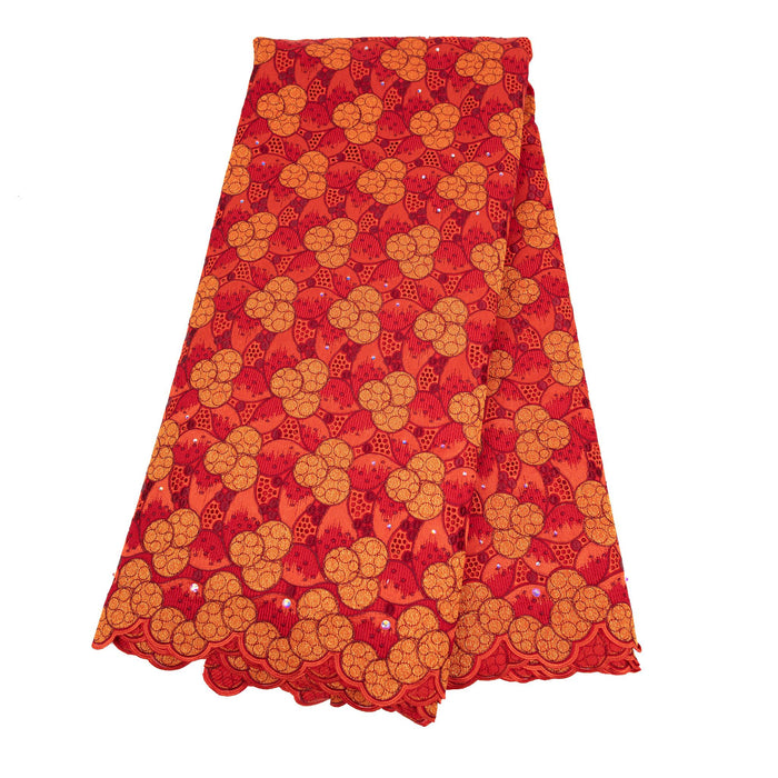 Red & Orange Cotton Lace