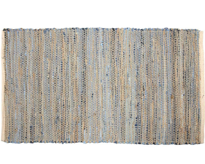 Reversible Denim & Jute Woven Rug - Annabel Bleu