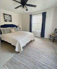 Reversible Denim & Jute Woven Rug - Annabel Bleu