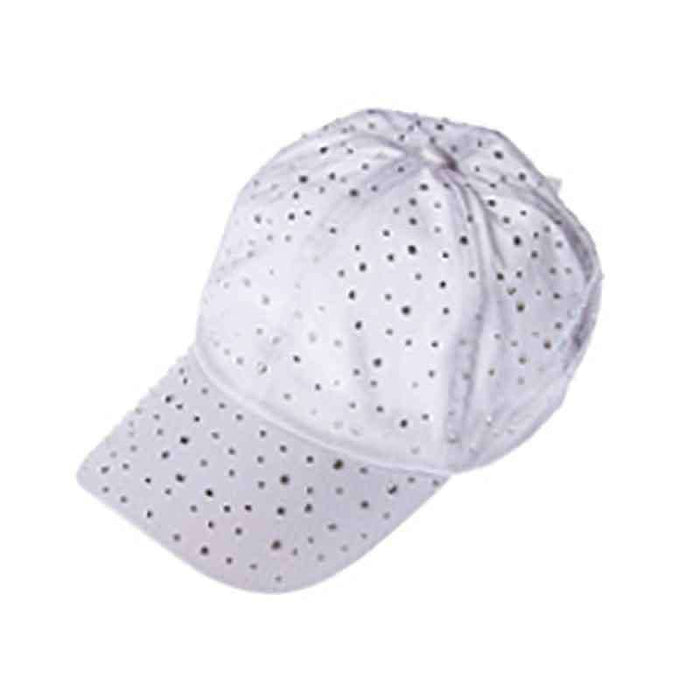 Rhinestone Baseball Cap Cap Something Special Hat ja7459wh White