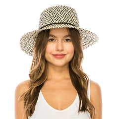 Rollable Sun Hat with Coconut Button for Travel - Boardwalk Style Cloche Boardwalk Style Hats