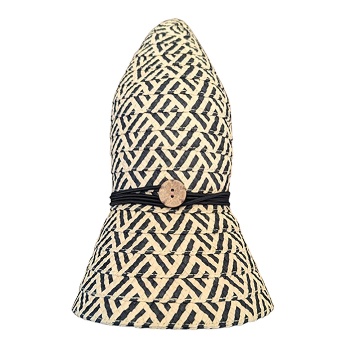 Rollable Sun Hat with Coconut Button for Travel - Boardwalk Style Cloche Boardwalk Style Hats