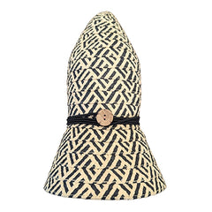 Rollable Sun Hat with Coconut Button for Travel - Boardwalk Style Cloche Boardwalk Style Hats