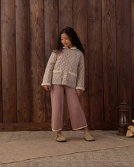 Rylee + Cru Pointelle Knit Pant in Rosewood