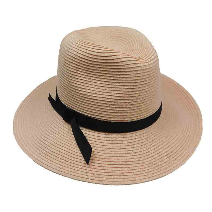 Safari Hat with Black Ribbon Tie - Jeanne Simmons Hats Safari Hat Jeanne Simmons Accessories