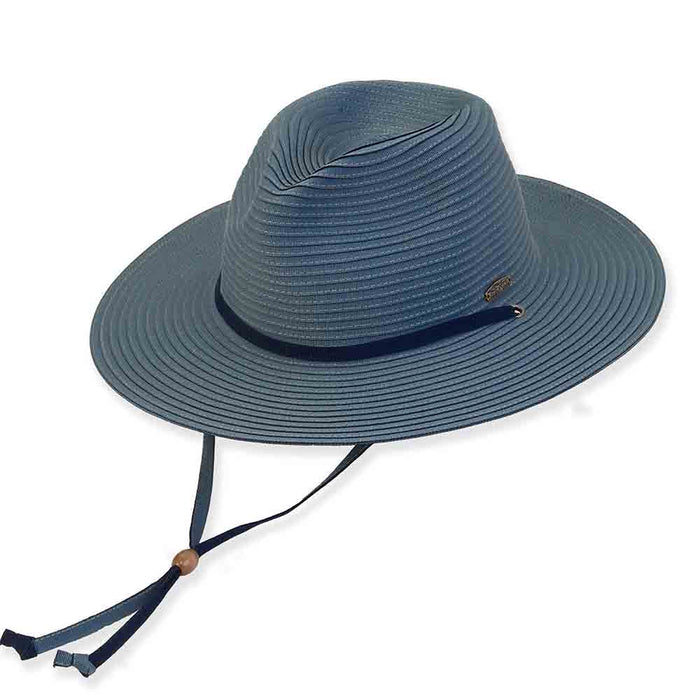 Safari Hat with Contrast Underbrim and Chin Strap - Tidal Tom™ Safari Hat Tidal Tom HTT1028B-ML Teal / Navy M/L (57-59 cm)