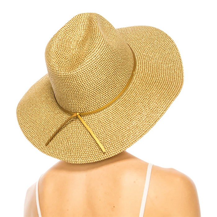 Safari Hat with Silver and Gold Metallic Detail - Boardwalk Hats Safari Hat Boardwalk Style Hats DA8097-SLV Tan / Gold Medium (57 cm)