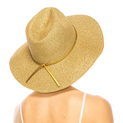 Safari Hat with Silver and Gold Metallic Detail - Boardwalk Hats Safari Hat Boardwalk Style Hats DA8097-SLV Tan / Gold Medium (57 cm)