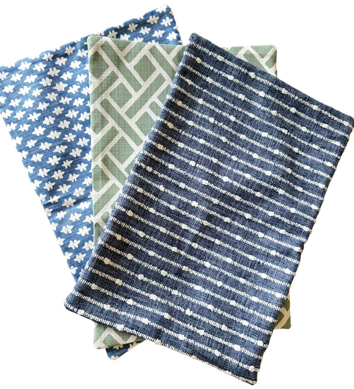 Sale: 12x18 Blue or Green Pillow Cover - Annabel Bleu