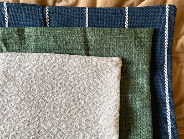 Sale: 12x21 Pillow Cover Ivory, Blue, or Green - Annabel Bleu