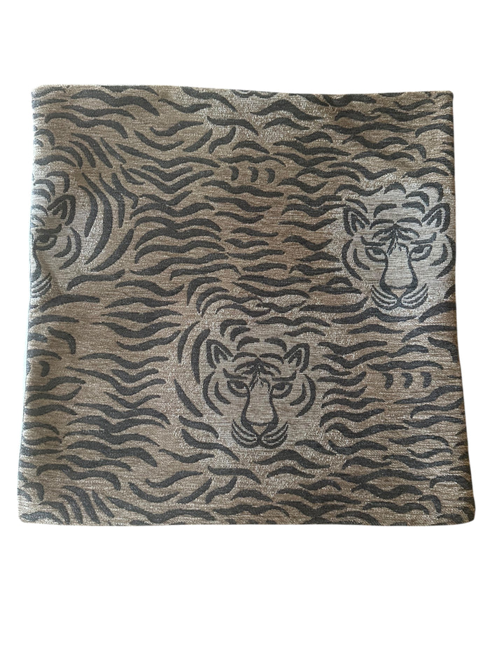 Sale: 16x16 Tiger Pillow Cover, in Mushroom Tones