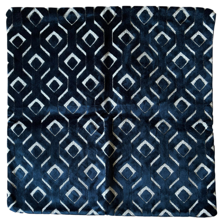 Sale: 20x20 Dark Navy Cut Velvet Pillow Cover - Annabel Bleu