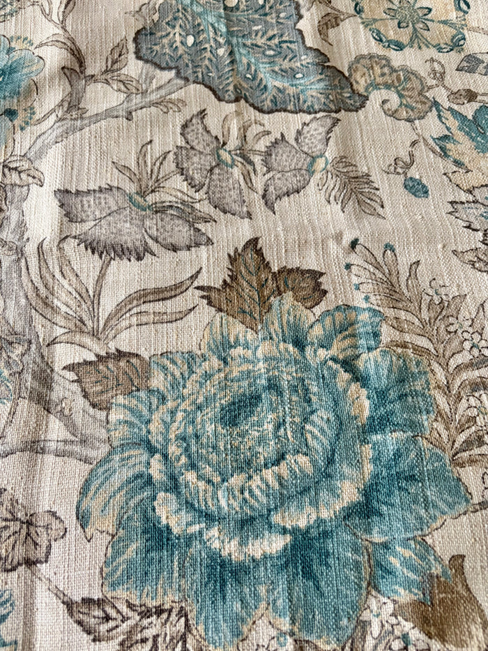 Sale: 24x24 Blue and Grey Floral Pillow Cover - Annabel Bleu