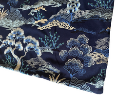 Sale: 24x24 Embroidered Blue Botanical Pillow Cover