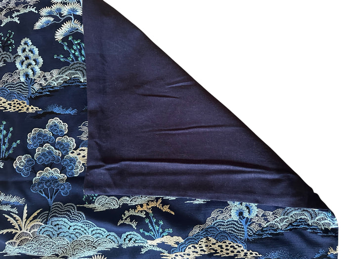 Sale: 24x24 Embroidered Blue Botanical Pillow Cover
