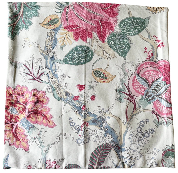 Sale: 24x24 Jacobean Floral Pillow Cover - Annabel Bleu