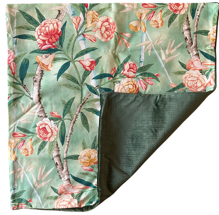 Sale: Jade Floral Pillow Cover 22x22