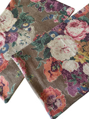 Sale: Pair of Brown Floral Lumbar Pillow Covers