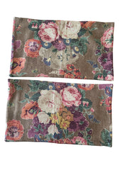 Sale: Pair of Brown Floral Lumbar Pillow Covers